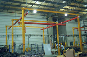 With a Bridge crane, you will typically be slightly restricted in terms of the area that the crane can serve, although with clever planning, and the flexible components available from Easy Rack, you will be able to custom design and build a system that is exactly tailored to your particular needs