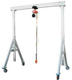 With a portable gantry crane, you will make small sacrifices in terms of the ultimate lifting power that you are able to access through the crane