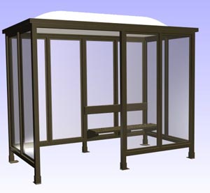 The outdoor smoking shelter should be large enough to comfortably accommodate the number of staff who are likely to use it, as well as being comfortable enough to encourage staff to go inside it to smoke