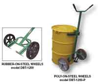 In order to make it even easier to move your drum around, the drum hand truck is pushed like a trolley, and uses full sized 16� wheels that have pneumatic tires. 