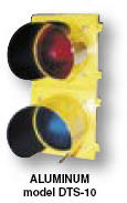 Dock loading safety traffic lights providing clear communication between dock loading workers and truck drivers. 