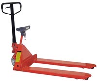 Pallet truck with scale attached