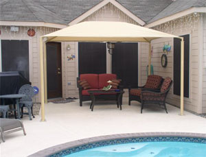Patio canopies are built to fit most standard sized patios