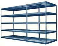 Commercial grade storage racks good for garages, warehouses, and industrial storage.